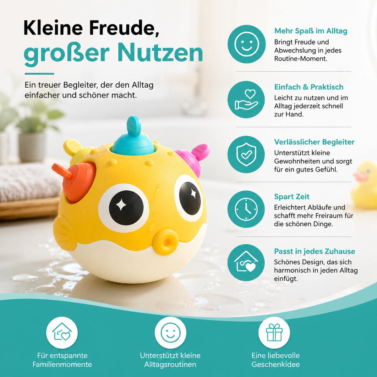Pufferfish Bell Baby Shaker – Sensorik Spielzeug für frühe Entwicklung
