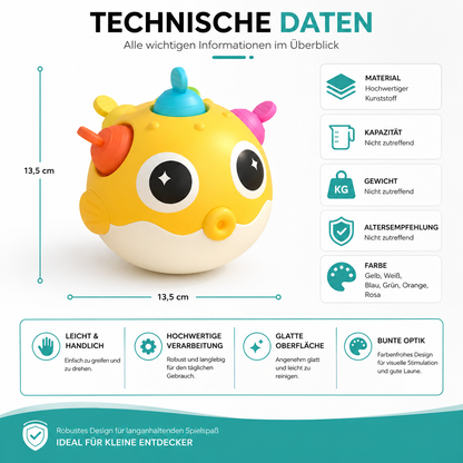 Pufferfish Bell Baby Shaker – Sensorik Spielzeug für frühe Entwicklung