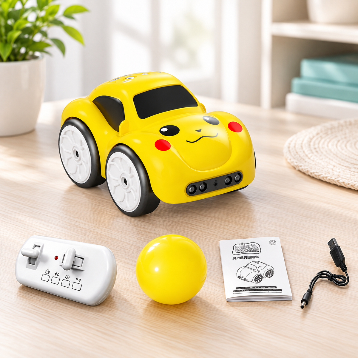 Schlau RC Auto mit Musik & Handsteuerung für Kinder Gelb
