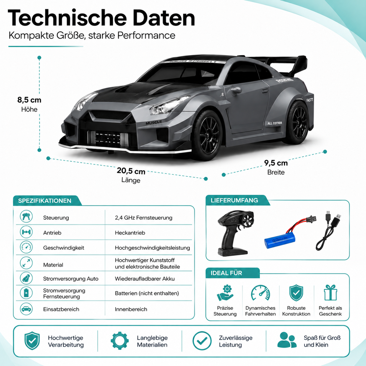 RC Drift Storm Auto – 4WD Präzision Drift Kontrolle