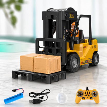 Elektrischer RC Gabelstapler mit Licht, Klang & Wasser-Spray Kran