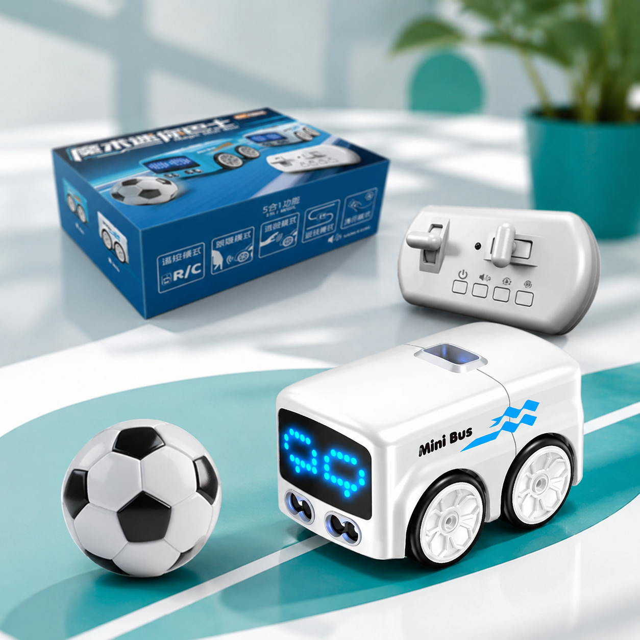 Intelligenter RC Mini Bus – Gestensteuerung Spielzeugauto Weiß