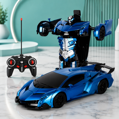 2-in-1 RC Transformer Auto & Roboter – Ferngesteuertes Spielzeug Blau