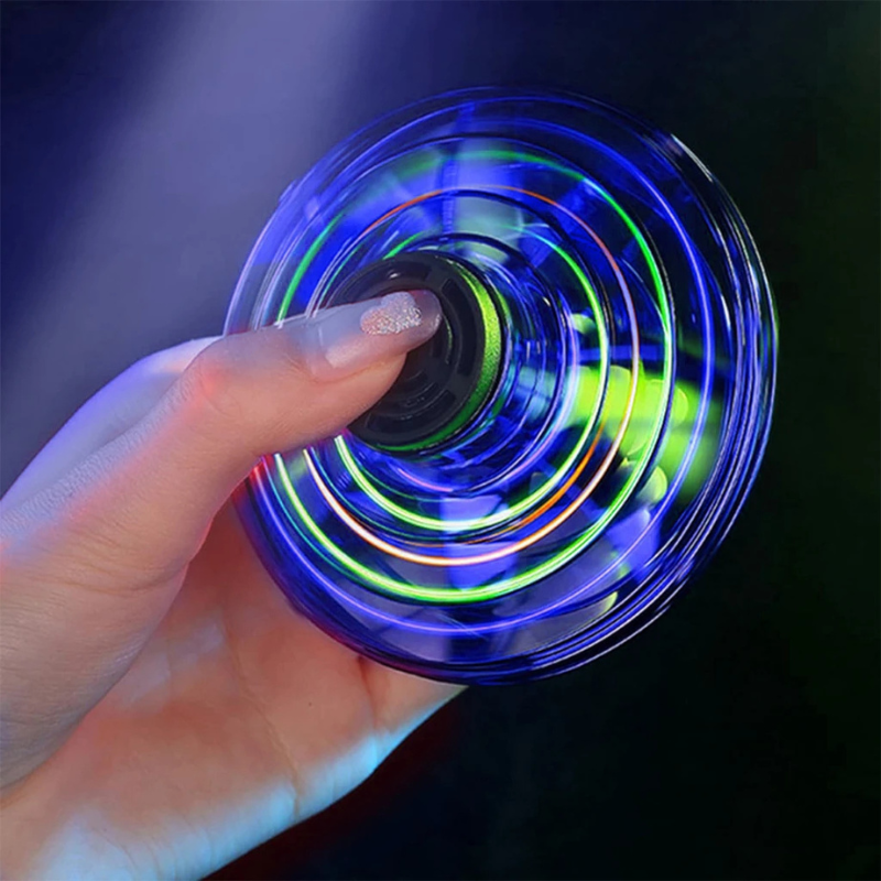 Fliegender LED Kreiselball im UFO-Design Blau