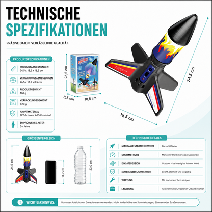 Raum Rakete Launcher für Kinder – Fliegende Rakete mit LED