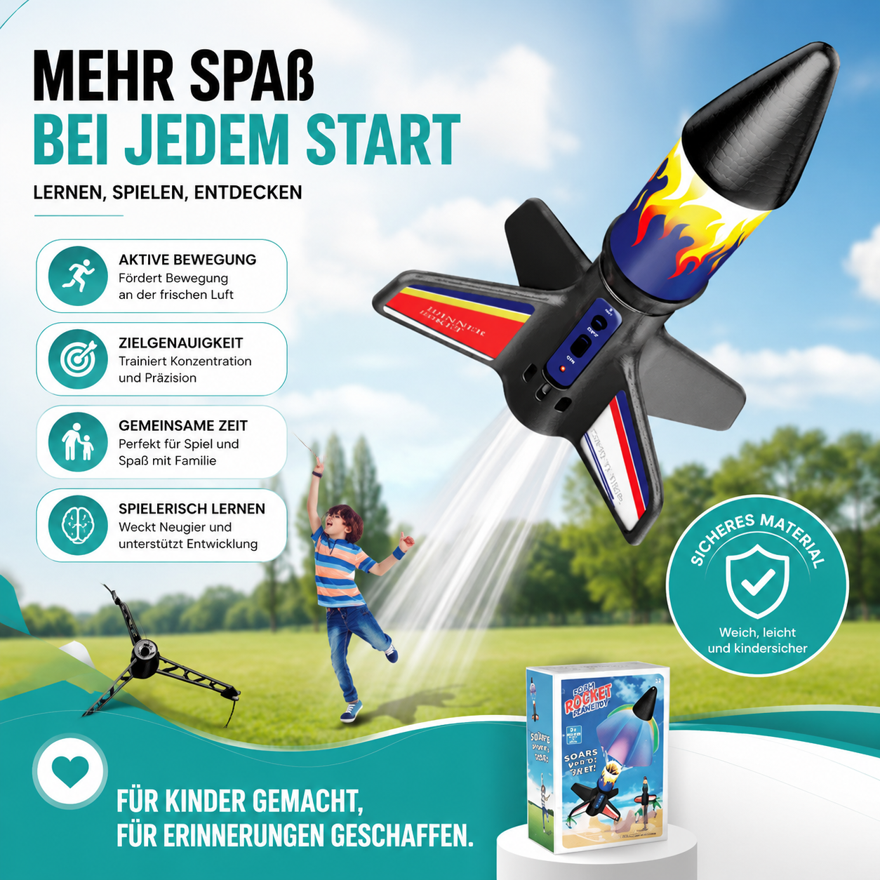 Raum Rakete Launcher für Kinder – Fliegende Rakete mit LED