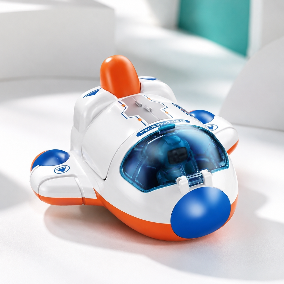 3-in-1 Weltraum Raketen-Spielset mit Astronaut Oranges Raumschiff