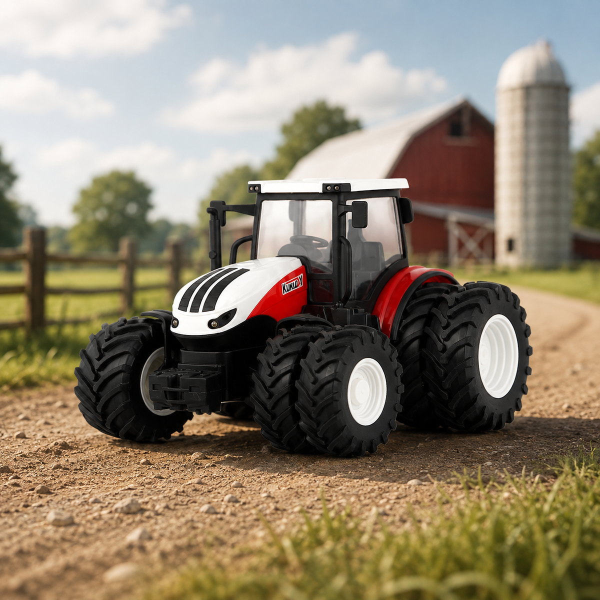 Bauernhof-Spaß pur! RC Traktor mit LED-Licht & realistischem Klang Breites Rad