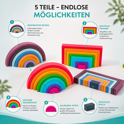 Montessori Regenbogen-Stapelspiel – Farbe, Lernen & Freude vereint