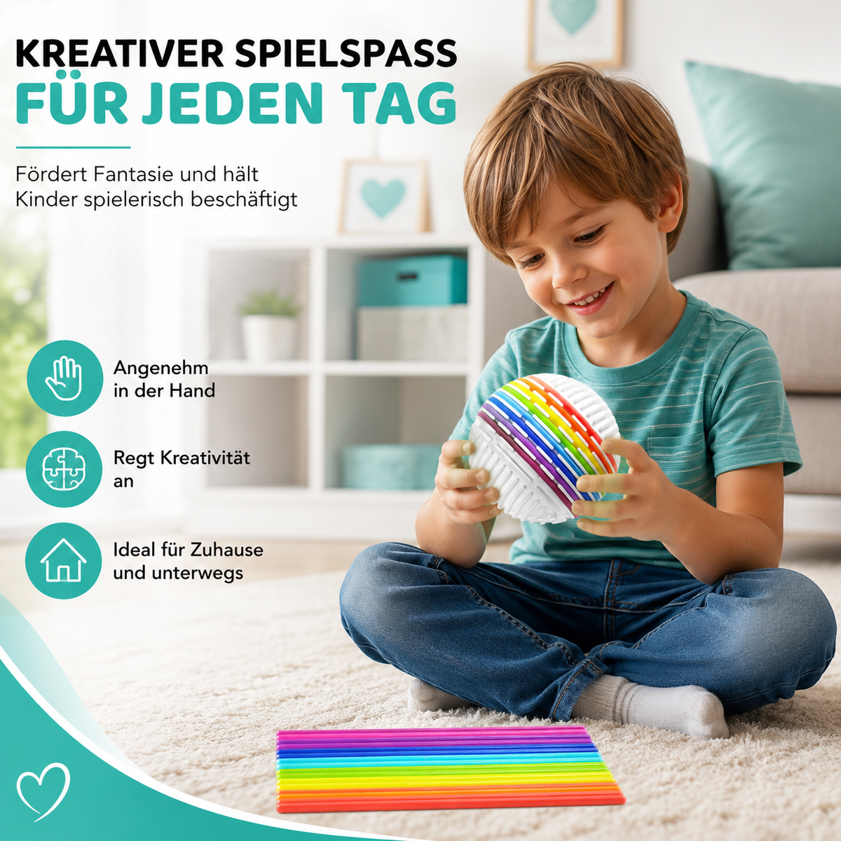 Regenbogen Sensorik Ball – Flexibles Fidget Spielzeug