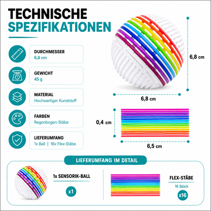 Regenbogen Sensorik Ball – Flexibles Fidget Spielzeug