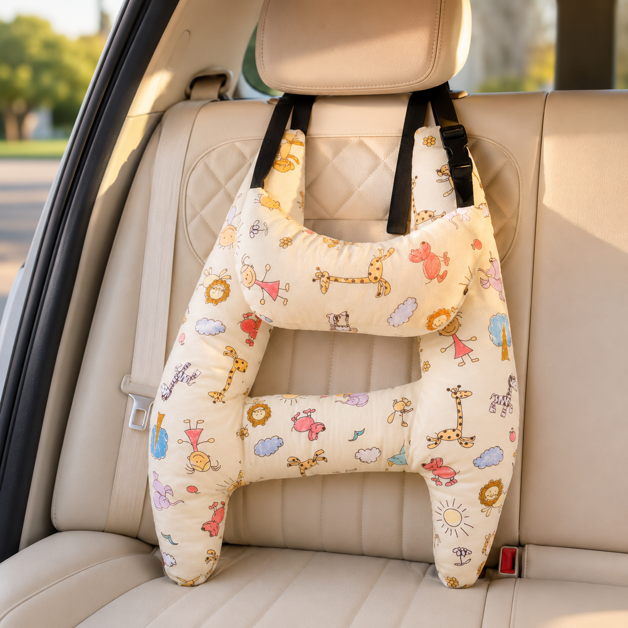 Reisekomfortkissen – Autoschlafkissen für Kinder & Eltern Blumen