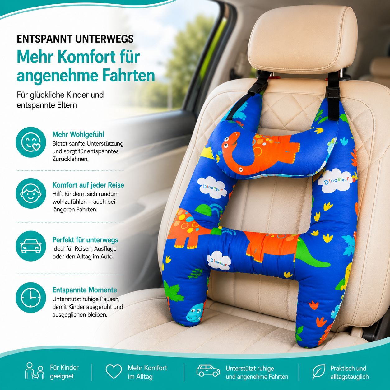 Reisekomfortkissen – Autoschlafkissen für Kinder & Eltern
