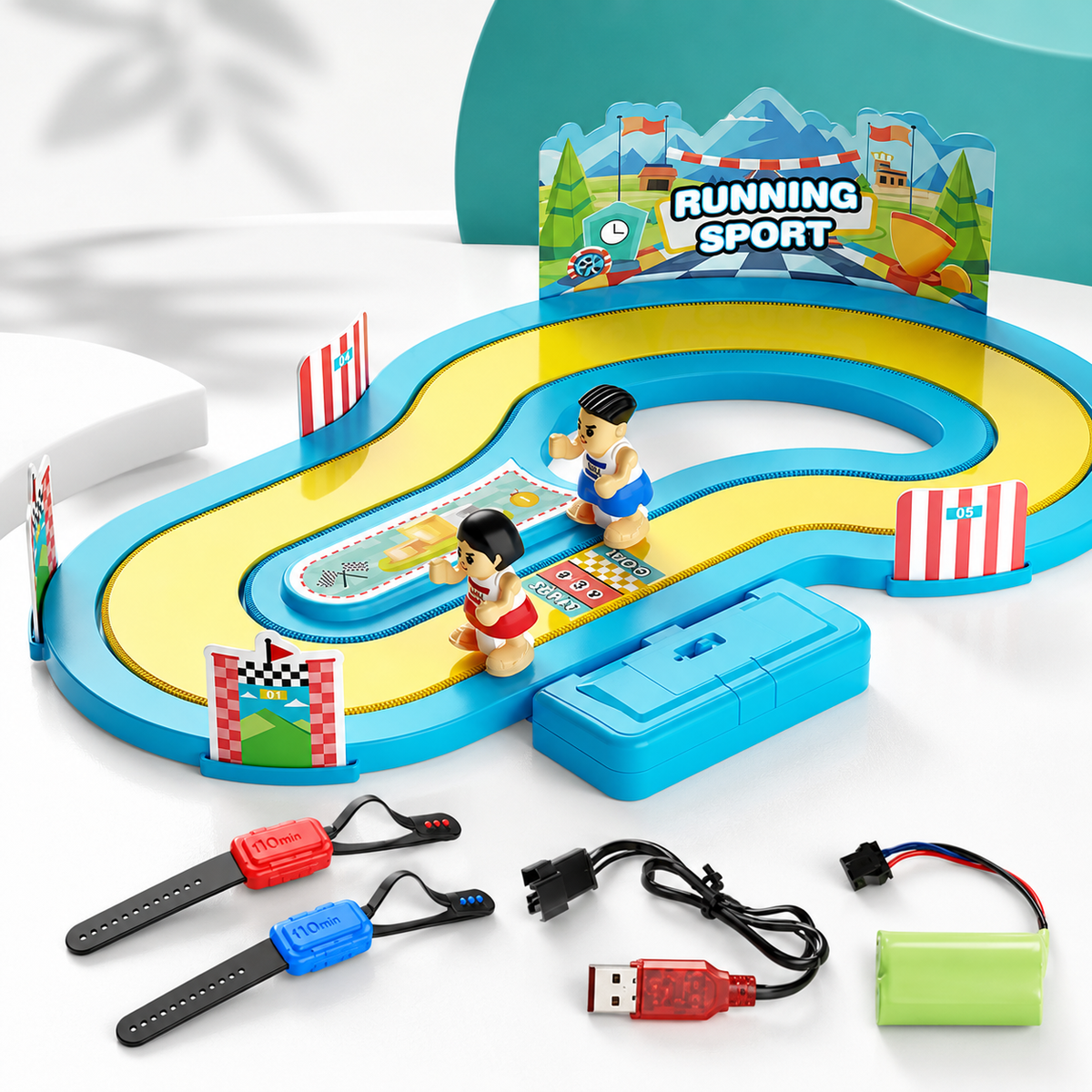 Motion Racing Spiel – Interaktives Rennspiel mit Bewegungssteuerung Blau