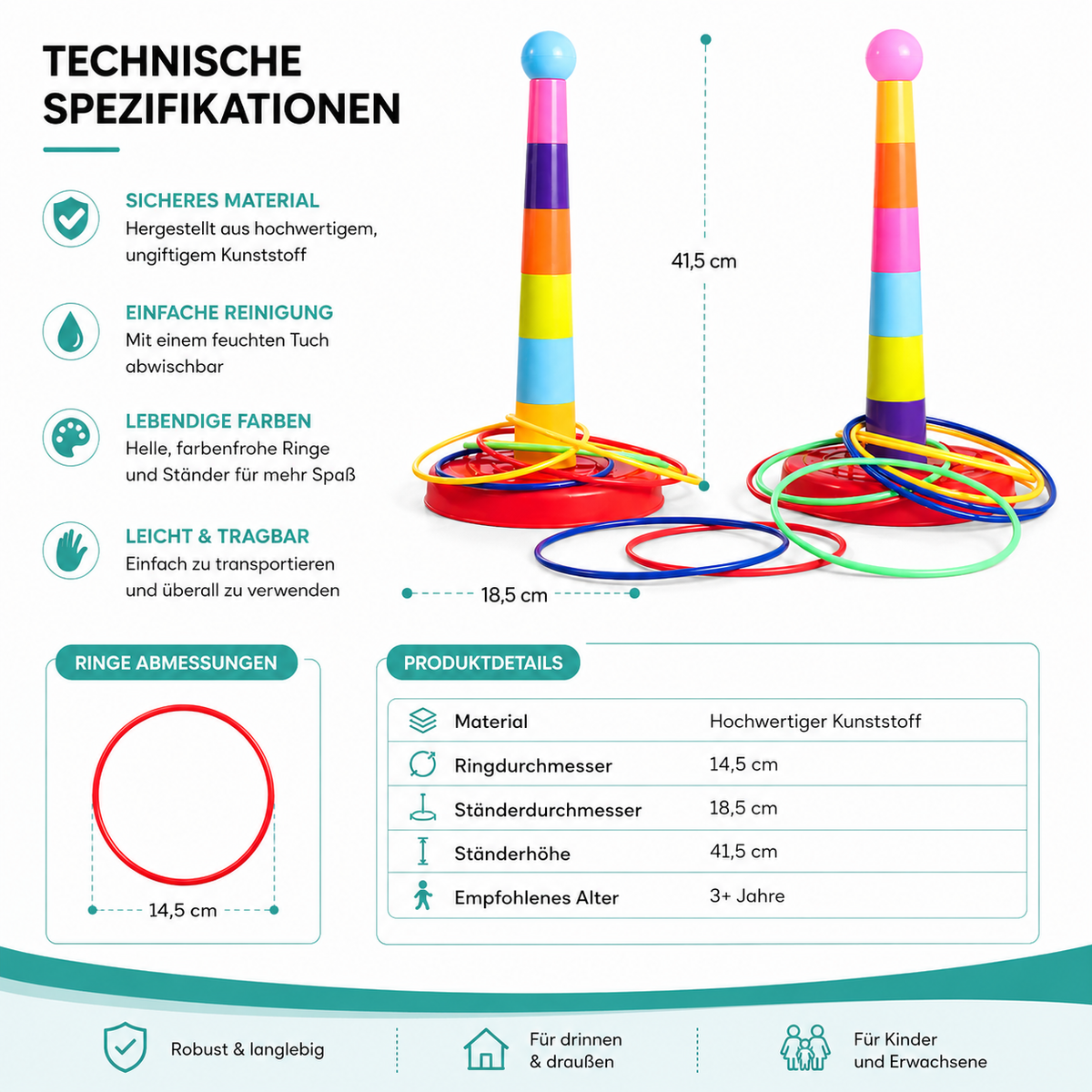 2-in-1 Ringwurf & Stapelspiel – Lernen, Spielen & Bewegung
