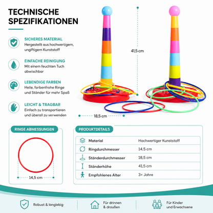 2-in-1 Ringwurf & Stapelspiel – Lernen, Spielen & Bewegung