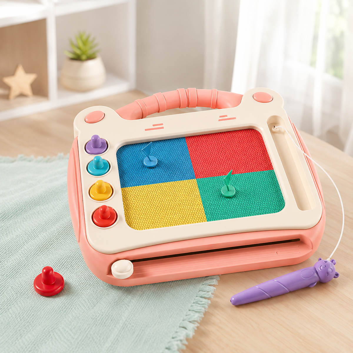 Magnetische Maltafel – Kreatives Spiel & Lernspaß für Kinder! Rosa