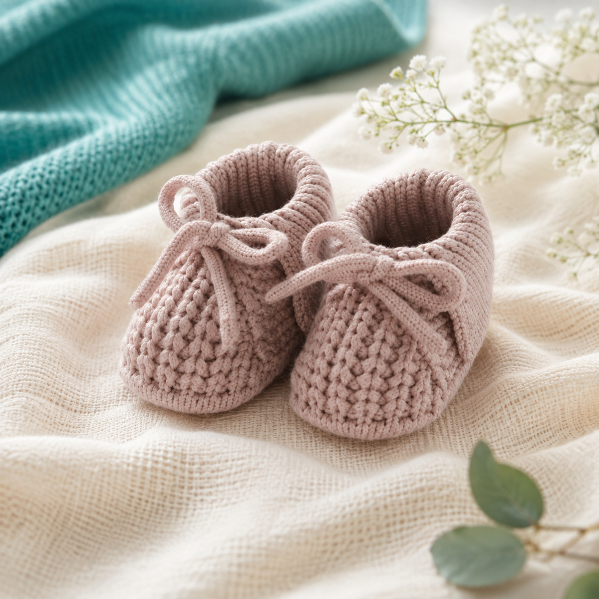 Weiche Baby-Strickschuhe – Atmungsaktiv & sicher (0–18 Monate)