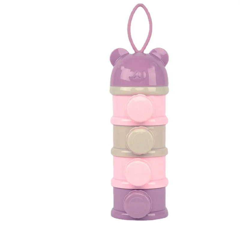 Praktische 4-Layer Milchpulver-Box – Frisch, sauber & jederzeit griffbereit Lila