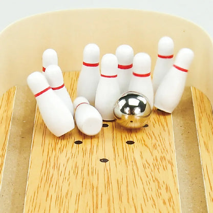 Mini Holz-Bowling Set – Lernspaß für Kinder & Familie