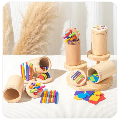 Holz Montessori Sortierspiel – Farben & Formen lernen