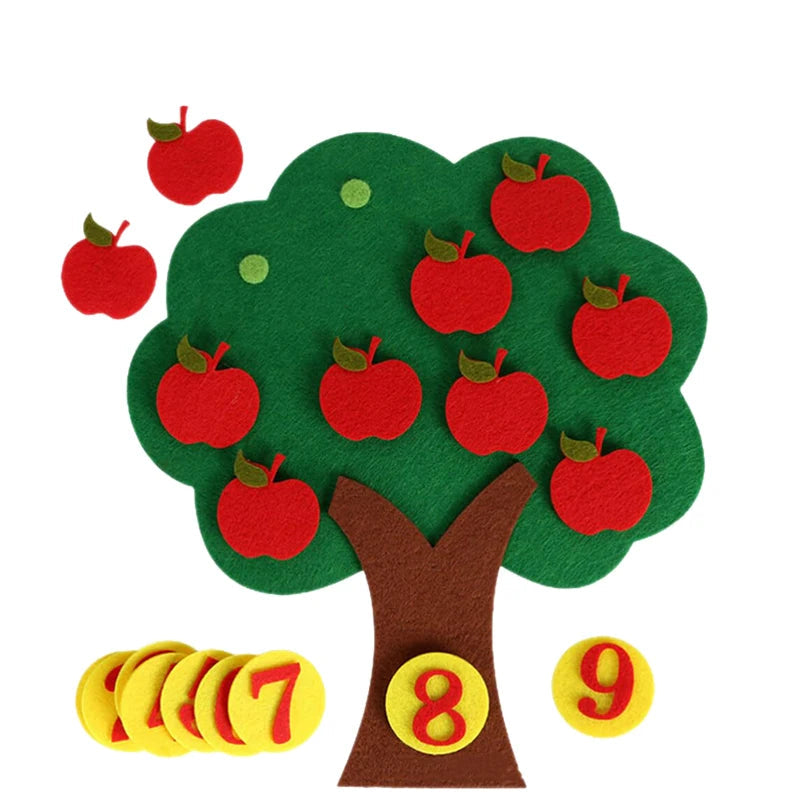 Montessori Filz-Puzzle Fruchtbaum– Kreatives Lernen & Spaß Apfel