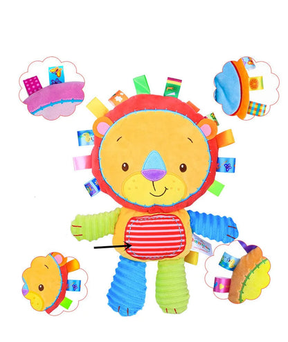 Sensorik Kuscheltier mit Rassel – Lernen mit Spaß & Gefühl