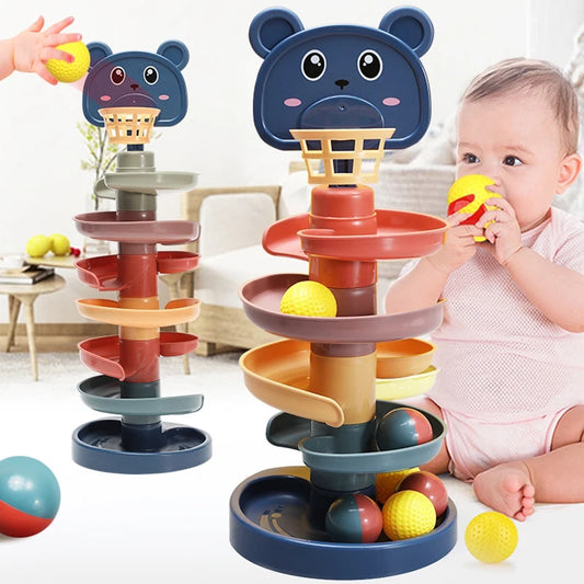 Bunte Rollen Ball Turm– Spielend lernen & staunen
