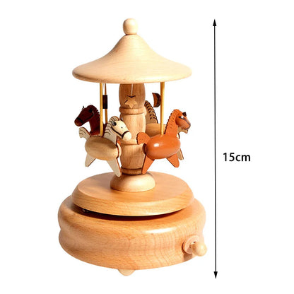 Holz Karussell Spieluhr – Magische Musik & Rotierendes Design