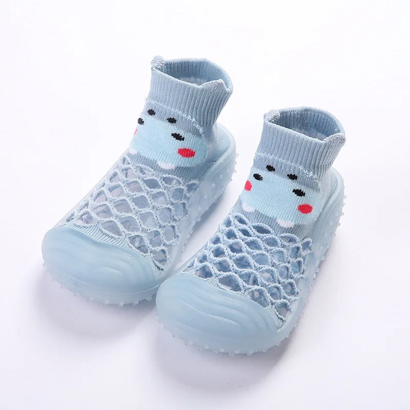 Rutschfeste Babyschuhe – Weich, Atmungsaktiv & Bequem für Erste Schritte Blauer Nilpferd