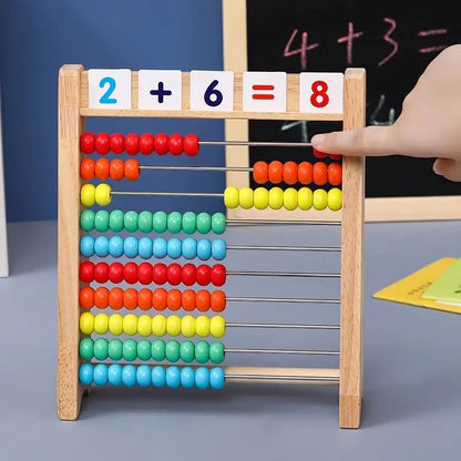 Holz Rechenrahmen 100 Perlen – Spielerisch Mathe Lernen
