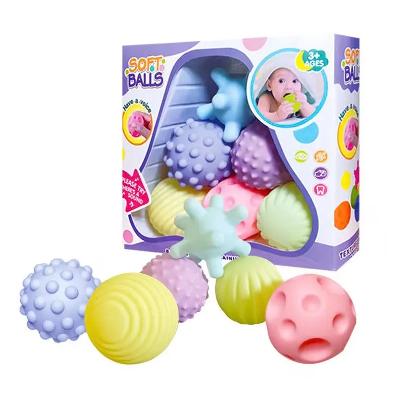 Sensorik Baby Bälle Satz – 6 weiche Montessori Tastbälle