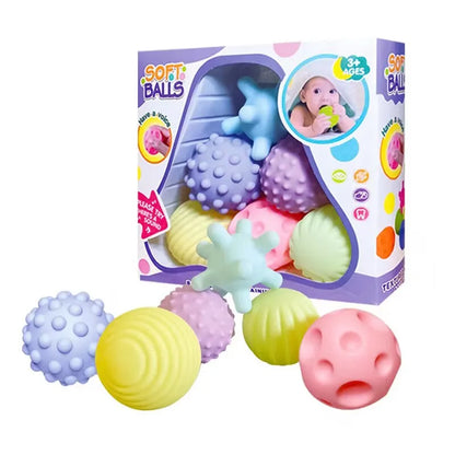 Sensorik Baby Bälle Satz – 6 weiche Montessori Tastbälle