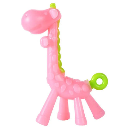 MAMIJOY Giraffe Beißring – Sanfte Zahnreizung für glückliche Babys Rosa