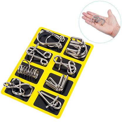 8-Teile Metall Montessori Puzzle – IQ & Gehirntraining für Erwachsene