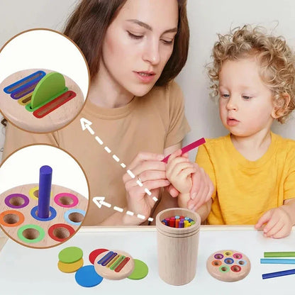 Holz Montessori Sortierspiel – Farben & Formen lernen