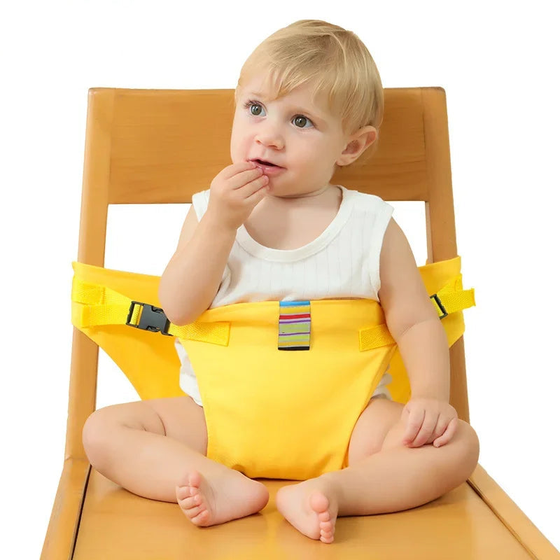 Faltbarer Sicherheitsgurt für Babys – Sicher & bequem überall essen! Gelb