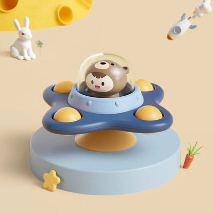 Spinning Suction Toys – drehende Montessori-Spaß für Kleinkinder Kleiner Bär UFO