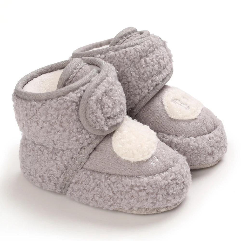 Winter Baby Schuhe mit Fleece – Warm, Weich & Rutschfest Grau🤍