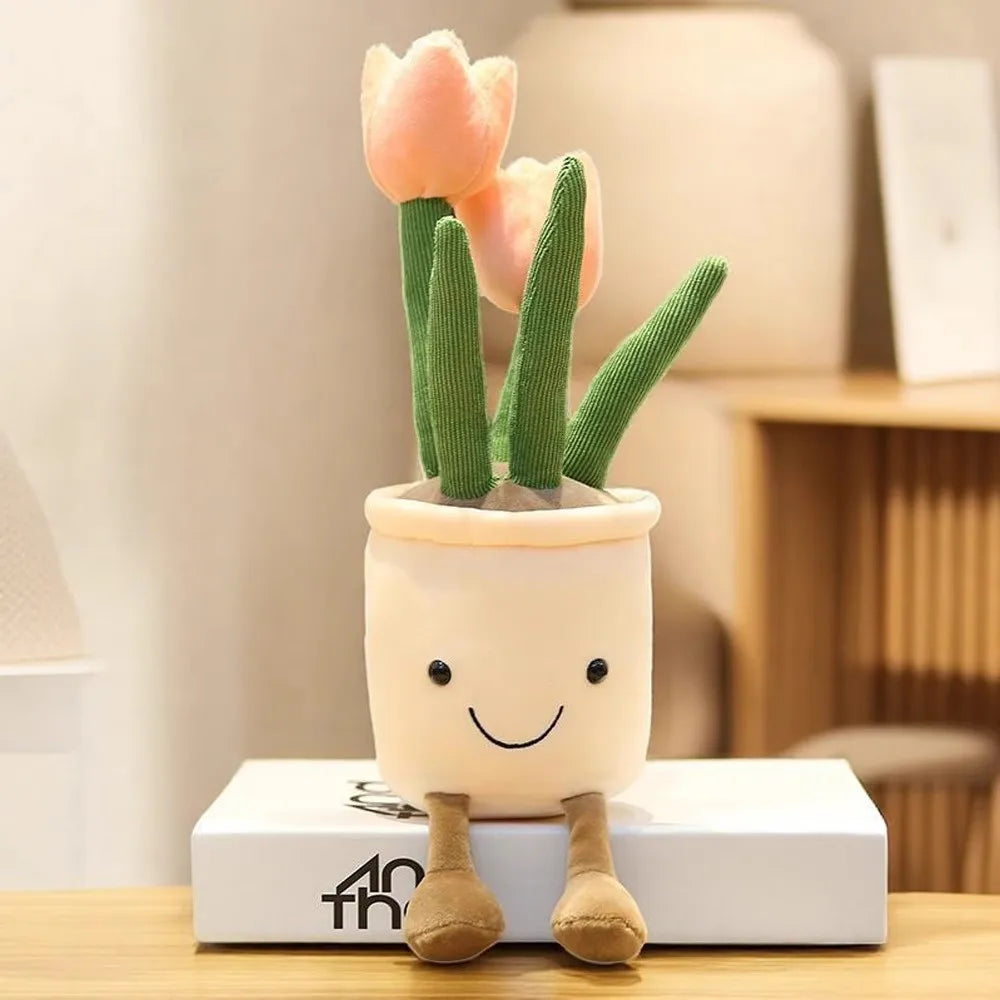 Kuschelige Tulpen-Plüschpflanze – fröhliche Deko fürs Kinderzimmer Rot