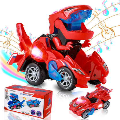 2-in-1 Dino Auto – Verwandelt sich automatisch in einen Roboter! Rot