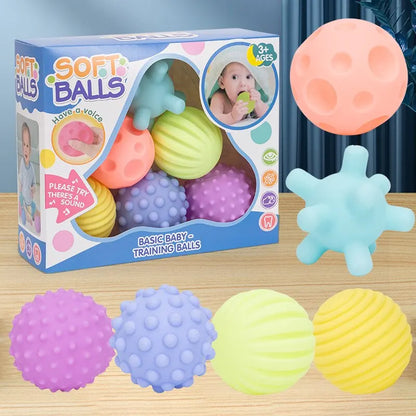 Sensorik Baby Bälle Satz – 6 weiche Montessori Tastbälle