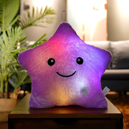 Leuchtender Stern Plüsch – Kuscheltier & LED Nachtlicht Lila