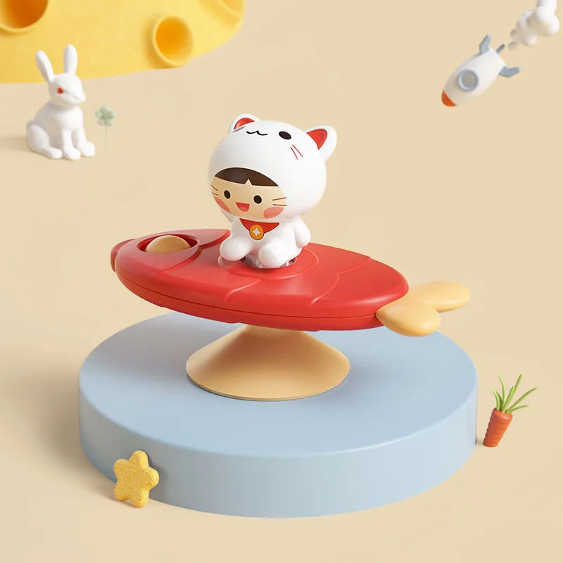 Spinning Suction Toys – drehende Montessori-Spaß für Kleinkinder Kätzchen Fisch