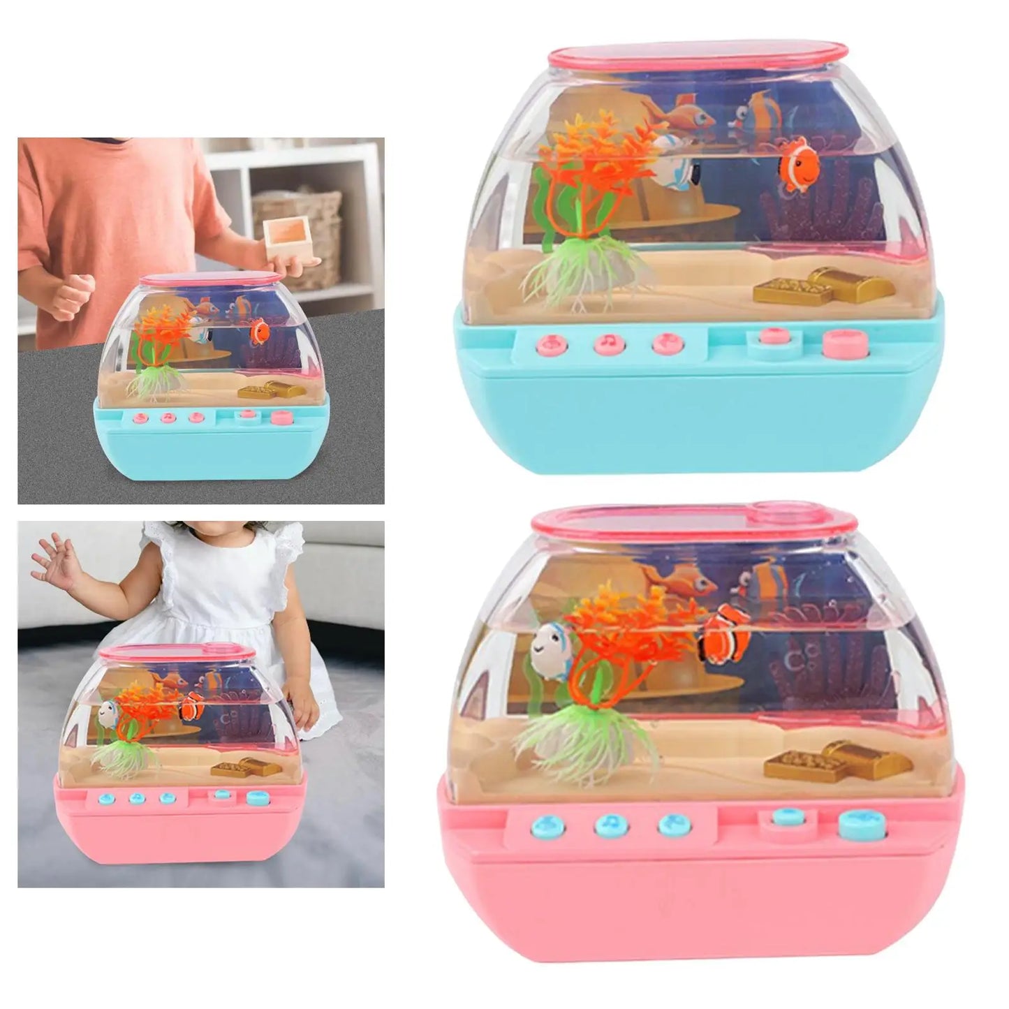 Magisches Spiel-Aquarium mit Musik, Licht & Fischen