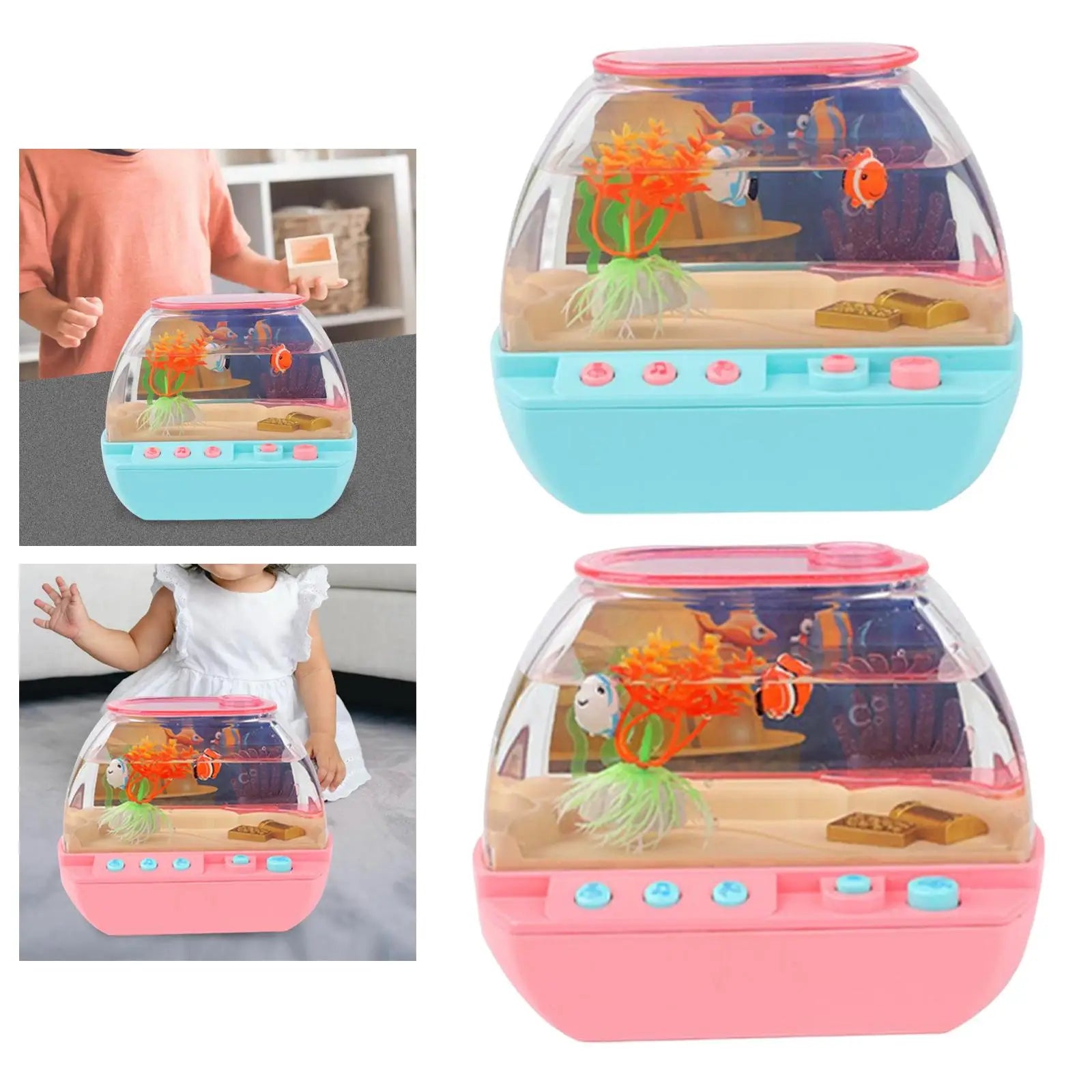 Magisches Spiel-Aquarium mit Musik, Licht & Fischen