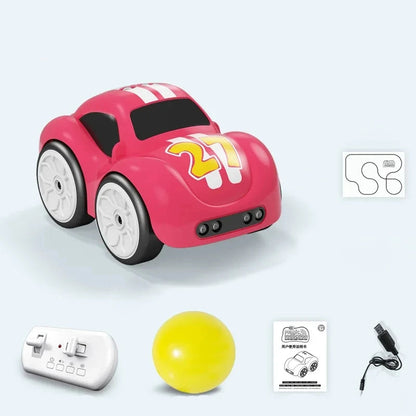 Schlau RC Auto mit Musik & Handsteuerung für Kinder Rosarot