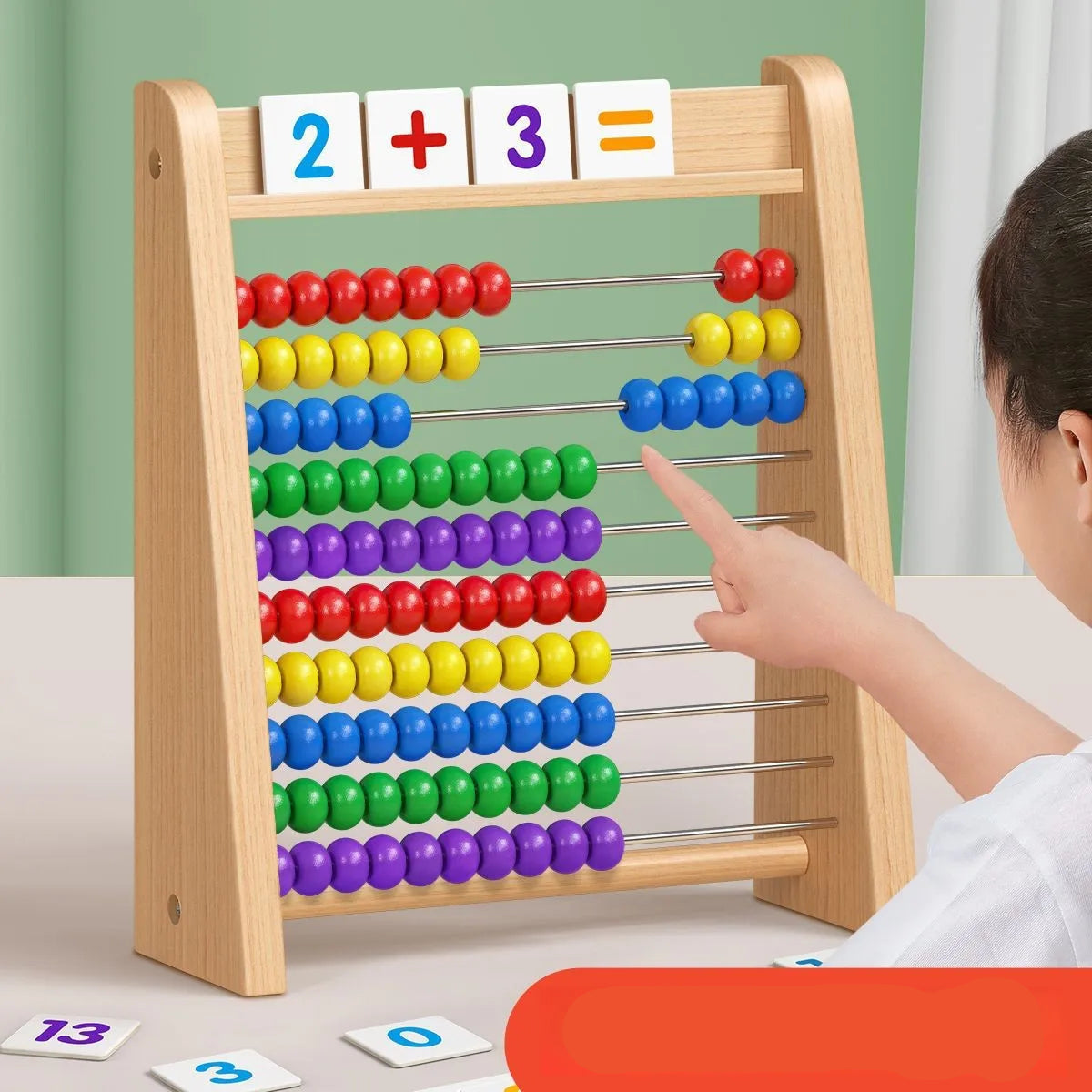 Holz Rechenrahmen 100 Perlen – Spielerisch Mathe Lernen