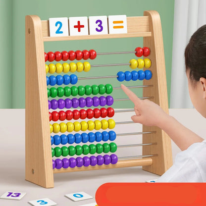 Holz Rechenrahmen 100 Perlen – Spielerisch Mathe Lernen