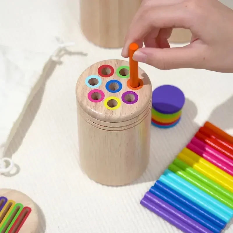 Holz Montessori Sortierspiel – Farben & Formen lernen